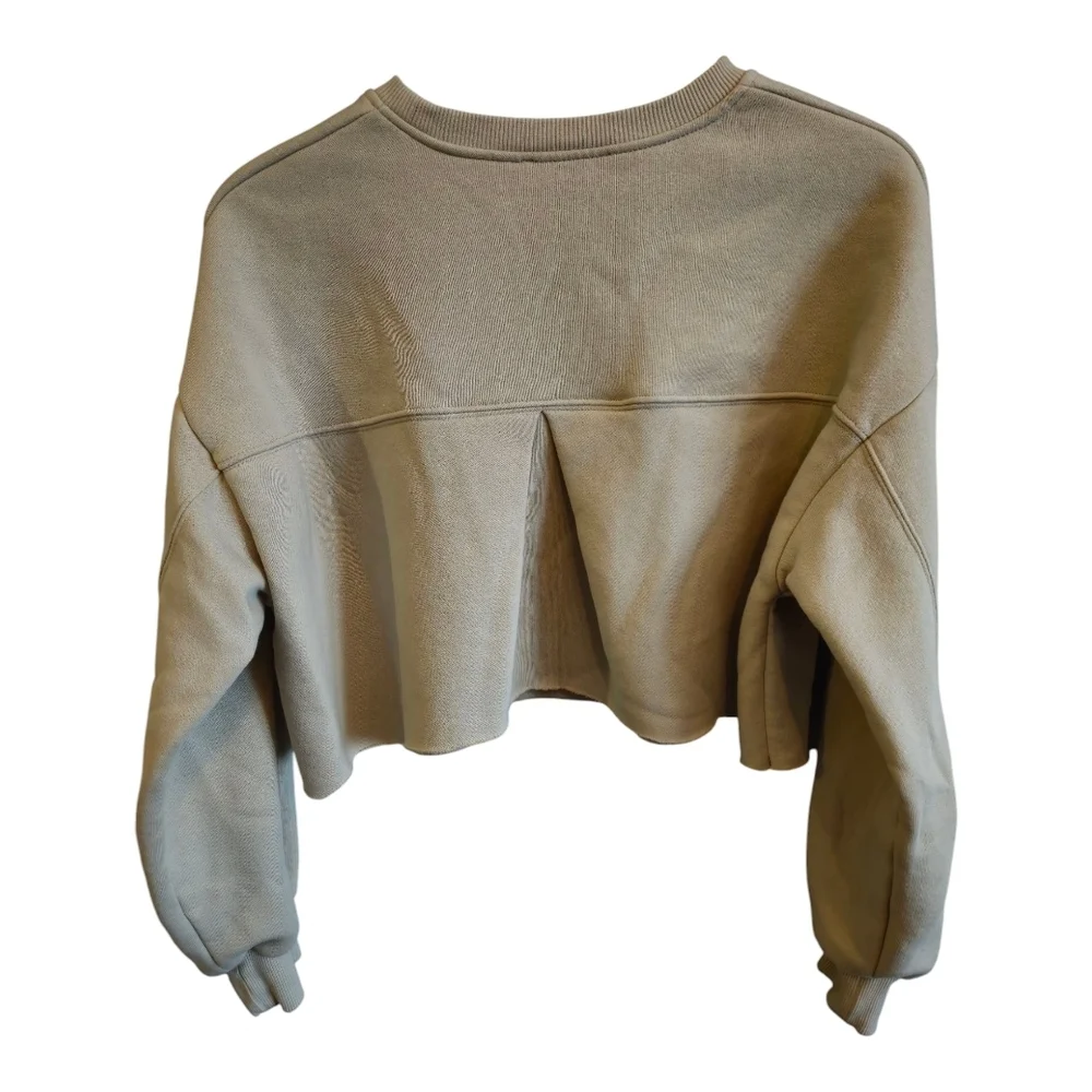 ZARA Cropped Sweatshirt - Beige - Picture 4 of 6